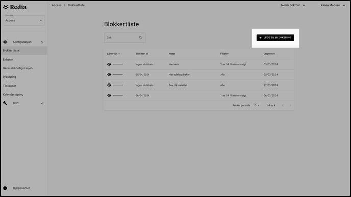 Admin-NORSK-Access-Blokeringsliste---tilføj-knap