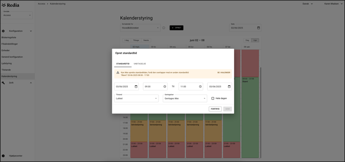 Fejlbesked ved overlap